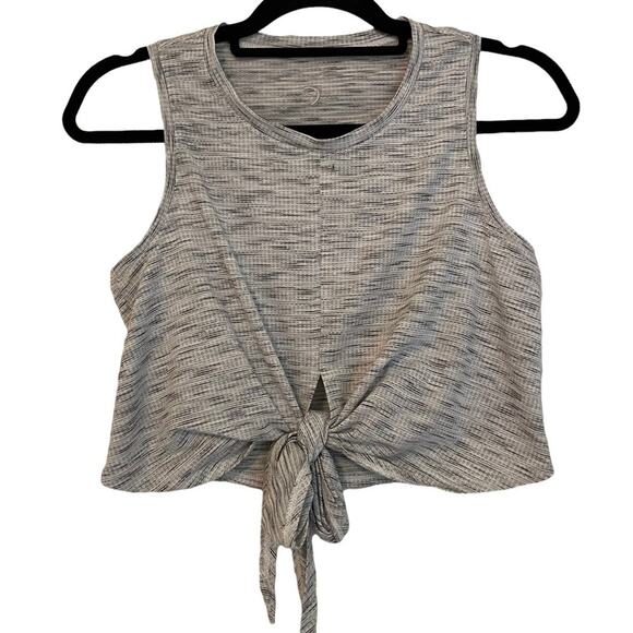 ZYIA Gray Knotted Front Cropped Tank Top Size XS - Picture 1 of 8